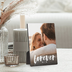 Forever Script Overlay Personalisierte Paare Foto Fotoplatte