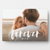 Forever Script Overlay Personalisierte Paare Foto Fotoplatte (Vorderseite)