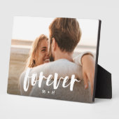 Forever Script Overlay Personalisierte Paare Foto Fotoplatte (Seite)