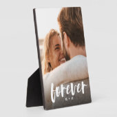 Forever Script Overlay Personalisierte Paare Foto Fotoplatte (Seite)