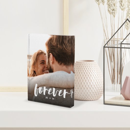 Forever Script Overlay Personalisierte Paare Fotoblock