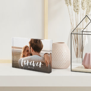 Forever Script Overlay Personalisierte Paare Fotoblock