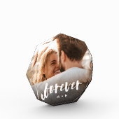 Forever Script Overlay Personalisierte Paare Fotoblock (Links)