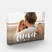 Forever Script Overlay Personalisierte Paare Fotoblock (Links)