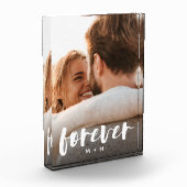 Forever Script Overlay Personalisierte Paare Fotoblock (Links)