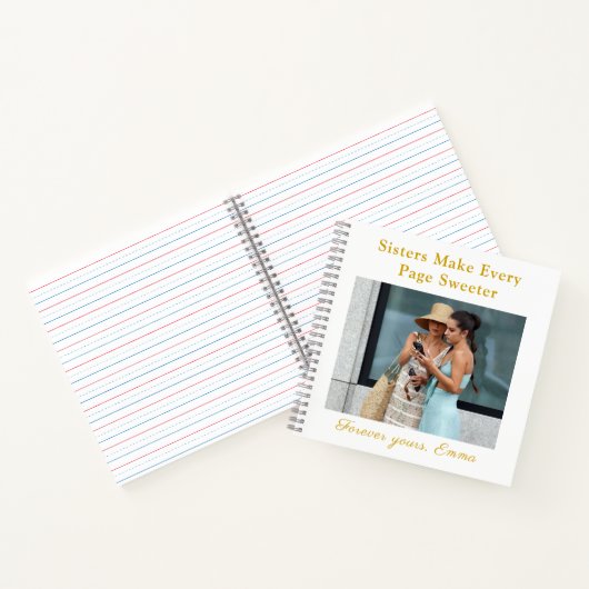Forever Sisters – Custom Photo Notebook Gift Notizblock (Innenseite)