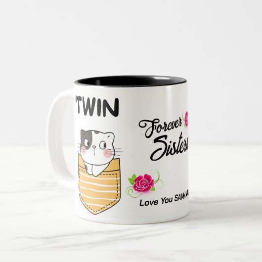 Forever Sisters, Funny Sister Geschenk, Geschenk d Kaffeetasse (Vorderseite Links)