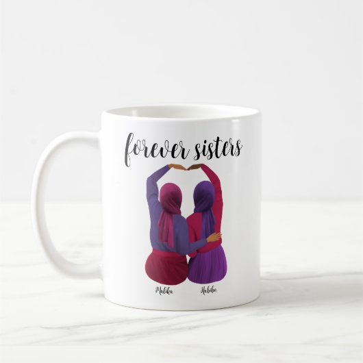 Forever Sisters Personalisiert Hijabi-Geschenk Kaffeetasse (Links)