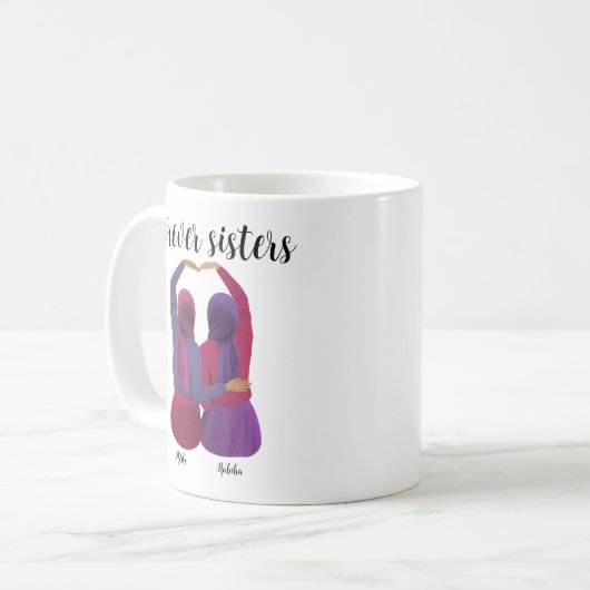Forever Sisters Personalisiert Hijabi-Geschenk Kaffeetasse (Vorderseite Links)