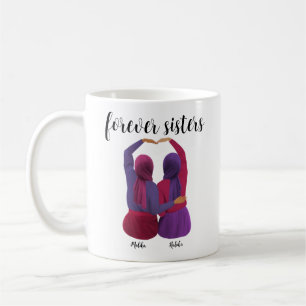 Forever Sisters Personalisiert Hijabi-Geschenk Kaffeetasse
