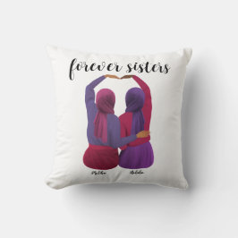Forever Sisters Personalisiert Hijabi-Geschenk Kissen