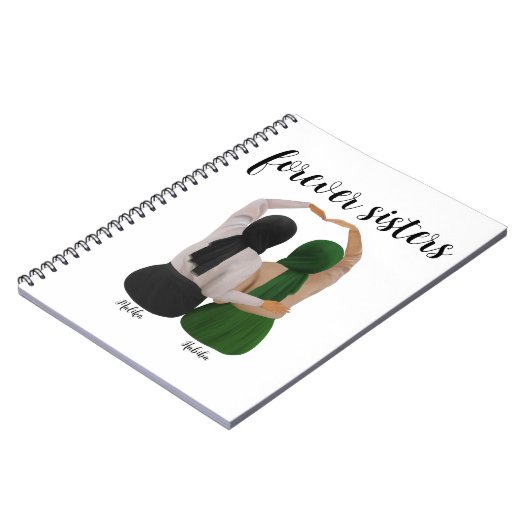 Forever Sisters Personalisiert Hijabi-Geschenk Notizblock (Linke Seite)