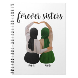 Forever Sisters Personalisiert Hijabi-Geschenk Notizblock