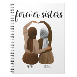 Forever Sisters Personalisiert Hijabi-Geschenk Notizblock