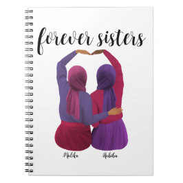 Forever Sisters Personalisiert Hijabi-Geschenk Notizblock