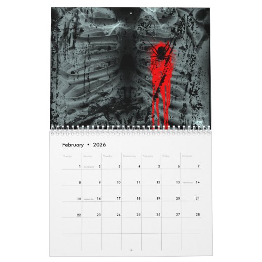 Forever Skulls Goth Fantasy Kalender (Feb 2026)