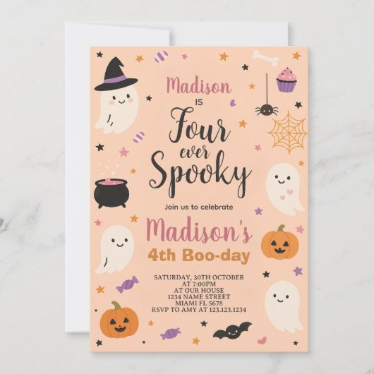 Forever Spooky Kids Boo-Day Einladung zum Geburtst (Vorderseite)