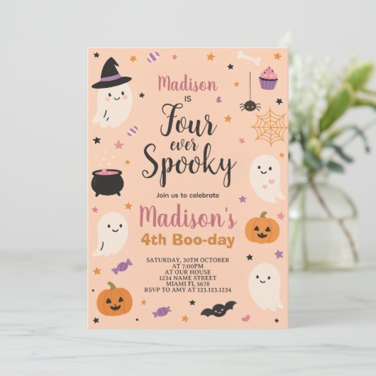 Forever Spooky Kids Boo-Day Einladung zum Geburtst (Stehend Vorderseite)