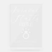 Forever Starts Here Custom Wedding Welcome Acrylschild (Vorderseite)