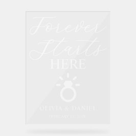 Forever Starts Here Custom Wedding Welcome Acrylschild