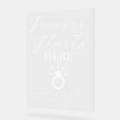 Forever Starts Here Custom Wedding Welcome Acrylschild (Winkel)