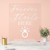 Forever Starts Here Custom Wedding Welcome Acrylschild (Hochzeit)