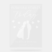 Forever Starts Today Personalized Wedding Acrylschild (Vorderseite)