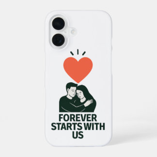 Forever Starts With Us – Romantic Starry Couple iPhone 16 Hülle