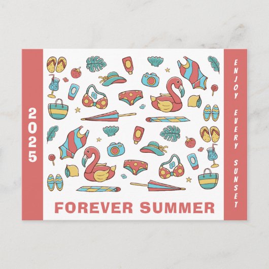 Forever Summer 2025 - jeden Sonnenuntergang genieß Postkarte (Vorderseite)