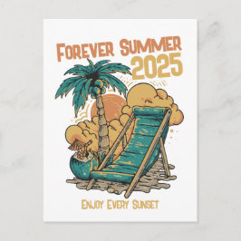 Forever Summer 2025 - jeden Sonnenuntergang genieß Postkarte