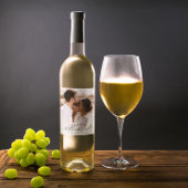 Forever Thankful Black Script Foto Hochzeit Weinetikett