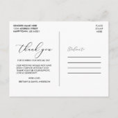 Forever Thankful Elegant Calligraphy Wedding Postkarte (Rückseite)