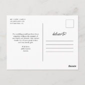 Forever Thankful Hochzeit Danke Postcard Postkarte (Rückseite)