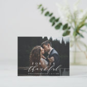 Forever Thankful Wedding Thank You Photo Postkarte (Stehend Vorderseite)