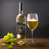 Forever Thankful White Script Foto Hochzeit Weinetikett