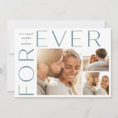 Forever Three Foto Collage Verlobung Ankündigung (Vorderseite)