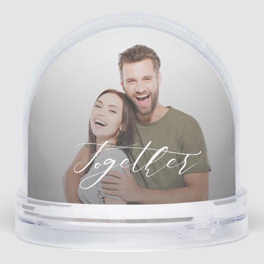 Forever Together Couple 2 Foto Script Keepake Schneekugeln (Rückseite)