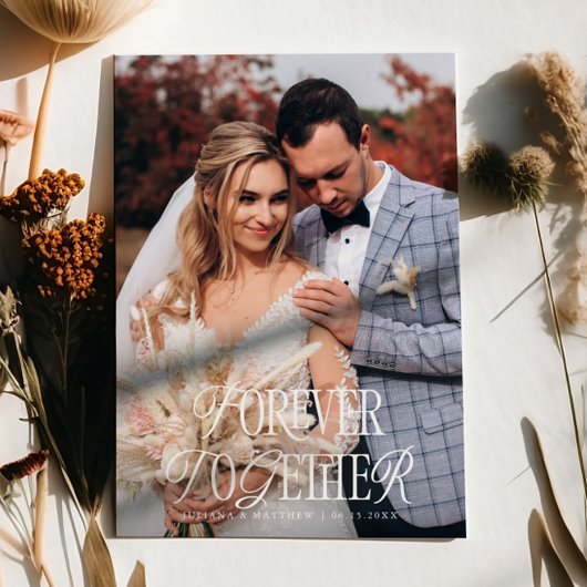Forever Together Vintag Elegance Wedding Foto Ankündigung