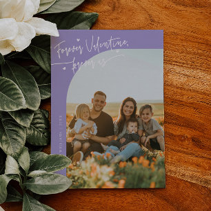 Forever Us Schriftzug Violet Valentine Foto Feiertagskarte