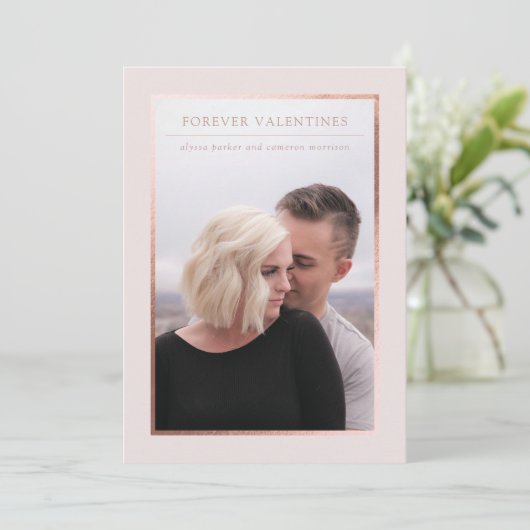 Forever Valentines Foto Save the Date Einladung (Stehend Vorderseite)