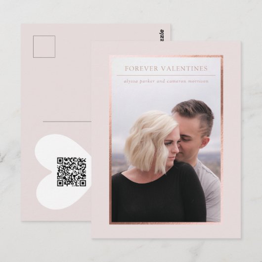 Forever Valentines Foto Save the Date Postkarte (Vorne/Hinten)
