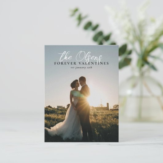 "Forever Valentines" Valentinstag Foto Postkarte (Stehend Vorderseite)