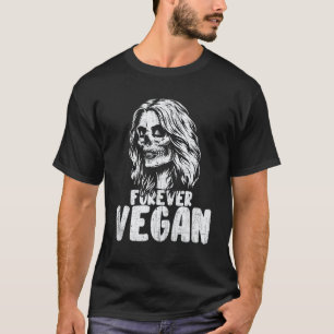 Forever Vegan Cooler Zucker-Schädel Vegetarischer  T-Shirt