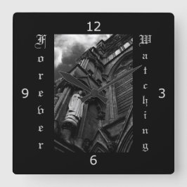Forever Watching - Gothic Style Quadratische Wanduhr