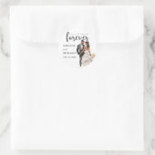 Forever Wedding Black Bride Groom Wasserfarbe Runder Aufkleber (Tasche)