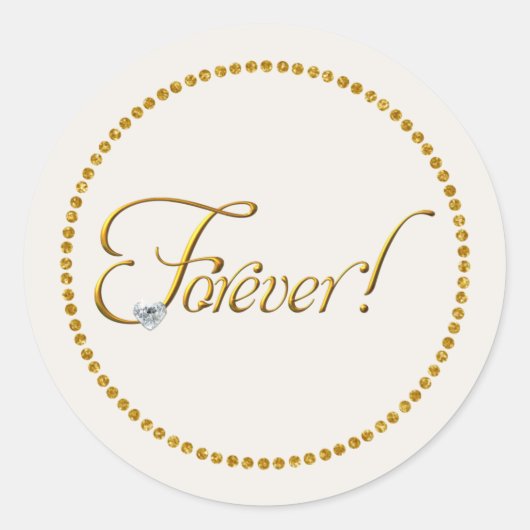 Forever Wedding Classic Round Sticker (Vorderseite)