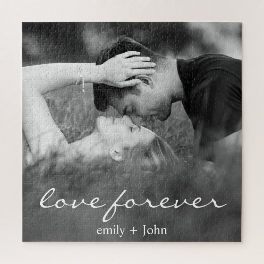 Forever Wedding Names Date Foto Puzzle (Vertikal)