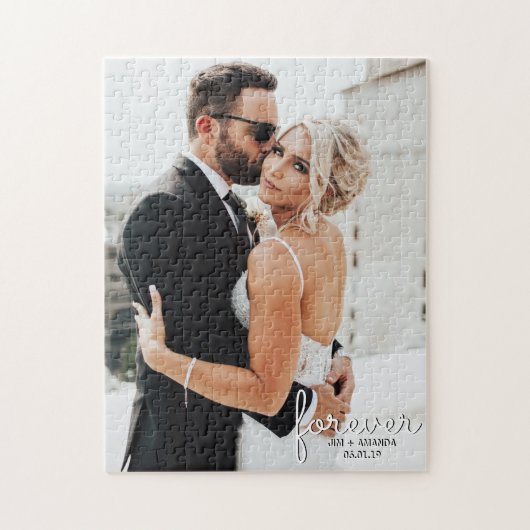 Forever Wedding Names Date Foto Puzzle (Vertikal)