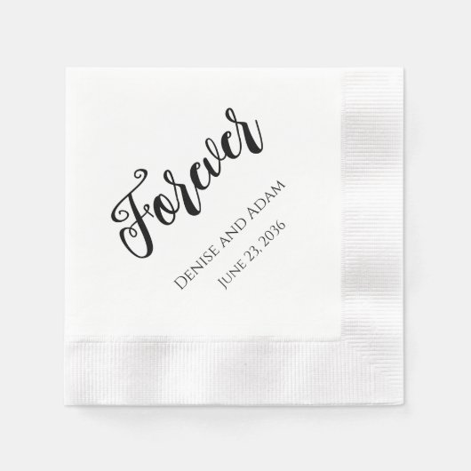 Forever Wedding Reception Cocktail Napkins Serviette (Vorderseite)