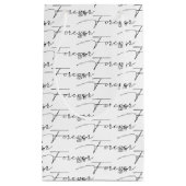 FOREVER Wedding Text auf Weiß Kleine Geschenktüte (Vorderseite)